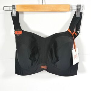 Panache NEW Sport Black Full Cup Sports Bra 30F Encapsulation Support NWT